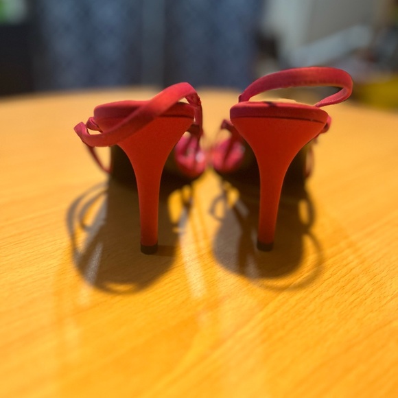 FIONI Pink Satin Heels with Jewels - Picture 7 of 16
